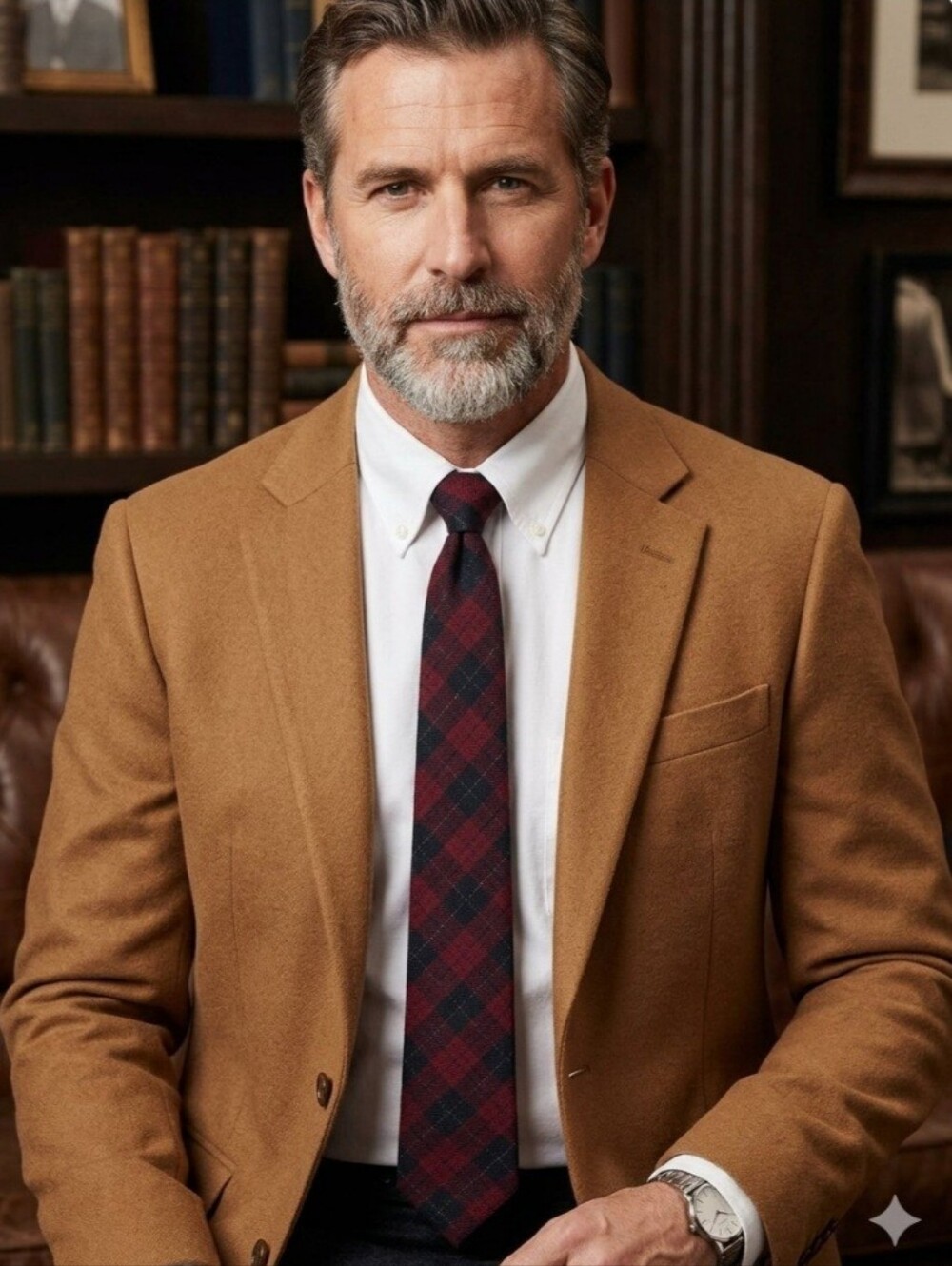 PENDLETON MEN'S BURGUNDY  PLAID OS LUXURY NECKTIE